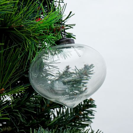 Set Of 4 piece Clear Turnip Christmas Hanging