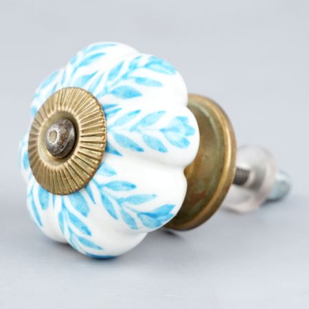 Turquoise Leaf Medium Knob