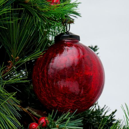 Antique Red Round Christmas Hanging
