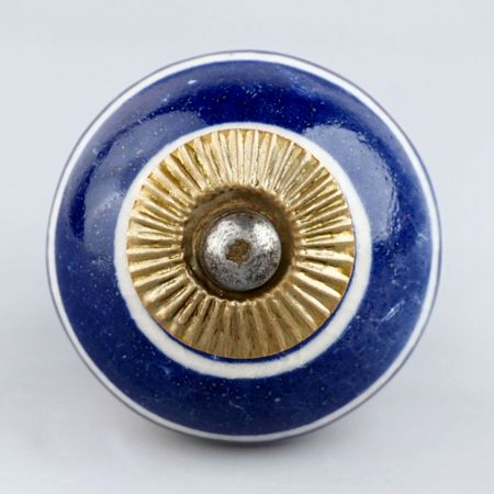 Navy Blue Striped Knob