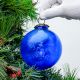 Blue Leaf Cut Christmas Hanging