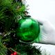 Set Of 4 Piece Green Leaf Cut Christmas Hanging