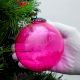Set Of 4 Piece Pink Leaf Cut Christmas Hanging