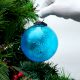 Set Of 4 Piece Turquoise Leaf Cut Christmas Hanging