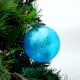 Set Of 4 Piece Turquoise Leaf Cut Christmas Hanging