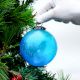 Set Of 4 Piece Turquoise Round Leaf Christmas Hanging