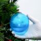 Set Of 4 Piece Turquoise Round Leaf Christmas Hanging
