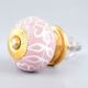 Pink Etched Flower Knob