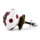 White Red Polka Dotted Ceramic Dresser Knob