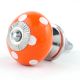 Orange Polka Dot Ceramic Cabinet Knob
