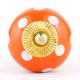 Orange Polka Dot Ceramic Cabinet Knob