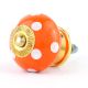 Orange Polka Dot Ceramic Cabinet Knob