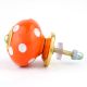 Orange Polka Dot Ceramic Cabinet Knob