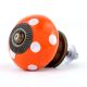 Orange Polka Dot Ceramic Cabinet Knob