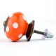 Orange Polka Dot Ceramic Cabinet Knob