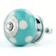 Sea Green Etched Dot Ceramic Drawer Knob