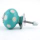 Sea Green Etched Dot Ceramic Drawer Knob