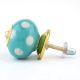 Sea Green Etched Dot Ceramic Drawer Knob