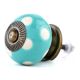 Sea Green Etched Dot Ceramic Drawer Knob