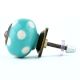 Sea Green Etched Dot Ceramic Drawer Knob