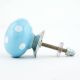 Sky Blue White Polka Almirah Knob