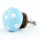 Sky Blue White Polka Almirah Knob