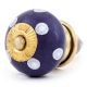 Navy Blue White Polka Dot Knob