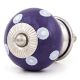 Navy Blue White Polka Dot Knob