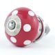 Blood Red White Polka Wardrobe Knob
