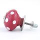 Blood Red White Polka Wardrobe Knob