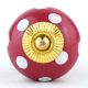 Blood Red White Polka Wardrobe Knob