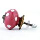 Blood Red White Polka Wardrobe Knob