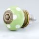 Lime Green White Polka Dotted Cabinet Knob
