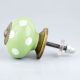 Lime Green White Polka Dotted Cabinet Knob