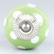 Lime Green White Polka Dotted Cabinet Knob