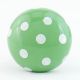 Green White Polka Ceramic Cabinet Knob