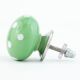 Green White Polka Ceramic Cabinet Knob