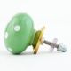 Green White Polka Ceramic Cabinet Knob