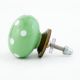 Green White Polka Ceramic Cabinet Knob