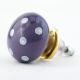 Purple White Polka Dotted Drawer Knob