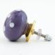 Purple White Polka Dotted Drawer Knob