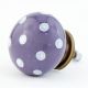 Purple White Polka Dotted Drawer Knob