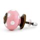 Pink Polka Dotted Small Ceramic Cabinet Knobs