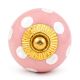 Pink Polka Dotted Small Ceramic Cabinet Knobs