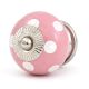 Pink Polka Dotted Small Ceramic Cabinet Knobs