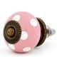 Pink Polka Dotted Small Ceramic Cabinet Knobs
