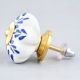 Blue Leaf Ceramic Melon Cabinet Knob Online