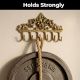 Brass Victorian Small Floral Arrrangement Six Wall Hook