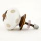 White Polka Dot Ceramic Knob 45