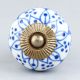 Blue Aster Flower Dresser Knob